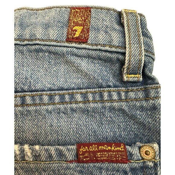 7 for All Man Kind Womens Cut-Off Jeans Shorts Size 25 Raw Hem Frayed Distressed - Picture 12 of 16